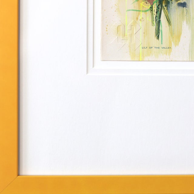 Paper Lily of the Valley - Original Mixed Media Floral Painting on Vintage Botanical Book Page by Lee Herring For Sale - Image 7 of 9