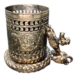 Antique Putti Brass Cocktail Picks Holder - Appetizer/Perfume/Lipstick/Tooth Pick Holder