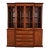 1990s Henkel Harris Georgian Carved Mahogany Lighted Breakfront Bookcase Cabinet For Sale