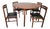 Italian Teak Round Table and Chairs, 1960s, Set of 5 For Sale