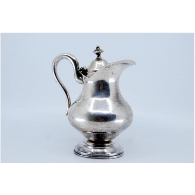 Metal Silver Milk Jug with Simple Handle For Sale - Image 7 of 8
