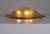 Large amber Murano glass ceiling light, featuring a convex shape with three lobes and a solid brass fitting. Equipped with...