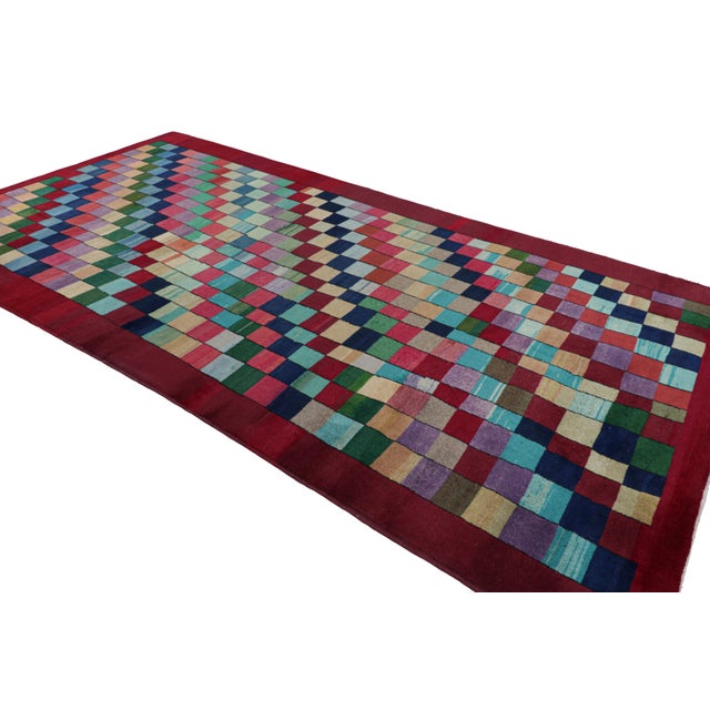Rug & Kilim Vintage Zeki Müren Rug With Polychromatic Geometric Pattern From Rug & Kilim For Sale - Image 4 of 8