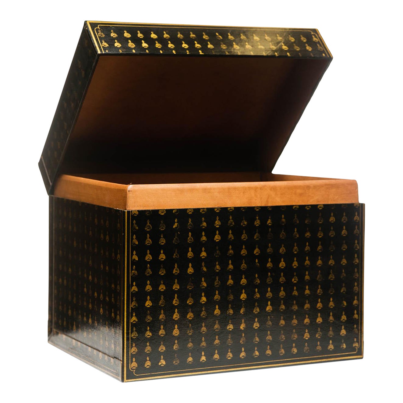 Lawrence & Scott Black Bells Large Leather Box With Stand as Side Table ...