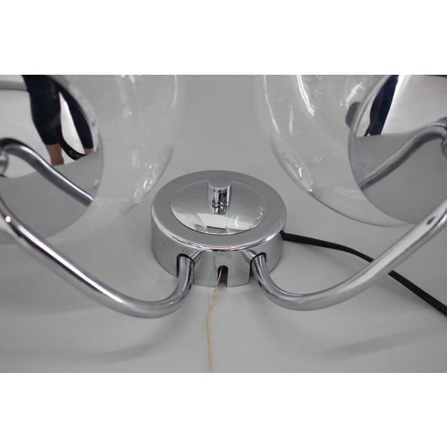 Chrome and Glass Wall Lamp, Czechoslovakia, 1970s For Sale - Image 10 of 16