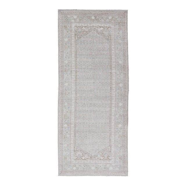 Gallery Runner With Soft Green, Ivory, L. Blue, Brown, Taupe 5'4 X 15' For Sale