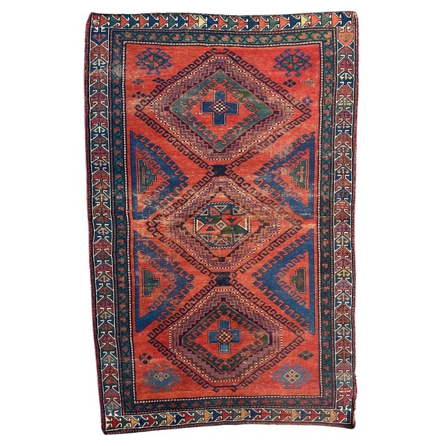 Antique Caucasian Kazak Rug, 1890s For Sale