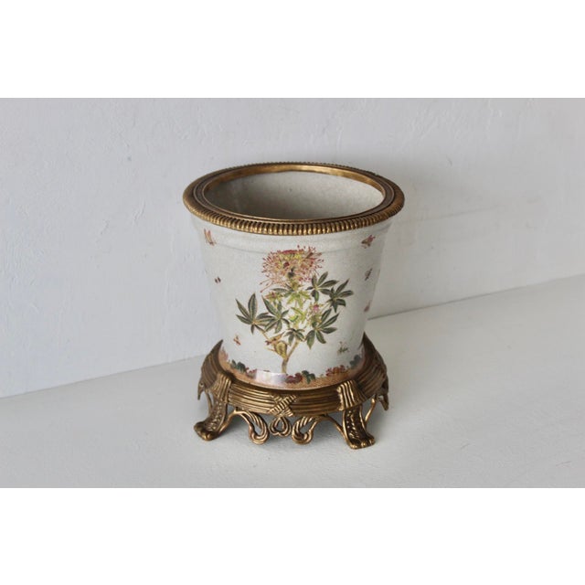 Wong Lee 1895 Porcelain Bronze Ormolu Pedestal Planter Cachepot For Sale - Image 13 of 13
