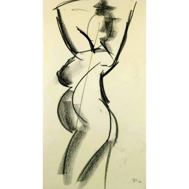 Pregnant Female Charcoal Nude For Sale - Image 4 of 4