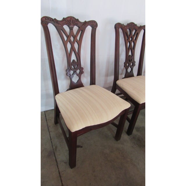 Thomasville 1980s Set of 8 Chippendale Mahogany Thomasville Dining Room Chairs Eight For Sale - Image 4 of 11
