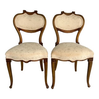 Pair of 19th Century French Transitional Louis Xv–xvi Style Water-Gilded Side Chairs For Sale