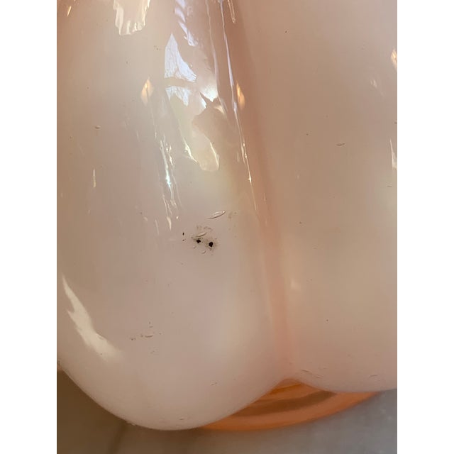 Pink Vintage Fenton Ruffled Melon Rosaline Cased Glass Vase For Sale - Image 8 of 9