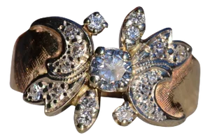 The Tulloden: Ladies Handmade Antique 14K Two Tone Diamond Ring