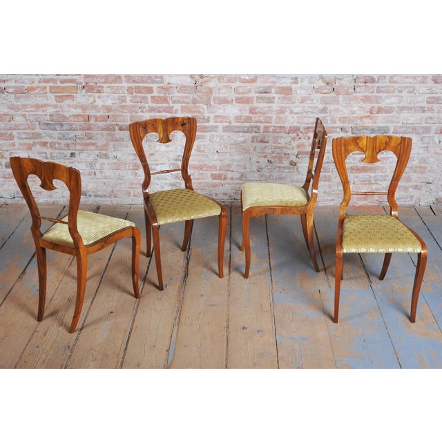Biedermeier Chairs in Walnut, Czech, 1840s, Set of 4 For Sale - Image 14 of 15
