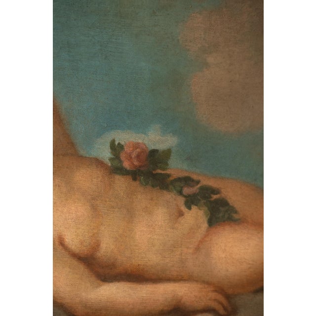 Venetian School Artist, Cherubs, Late 18th Century, Oil on Canvases, Framed, Set of 2 For Sale - Image 9 of 10