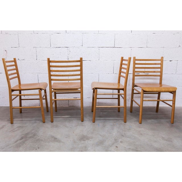 Wood Danish Convertible Round Table and Matching Chairs, 1980, Set of 5 For Sale - Image 7 of 18