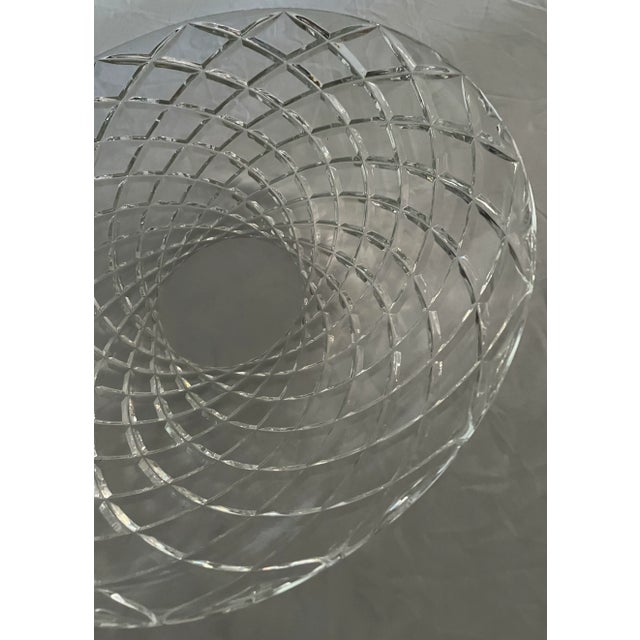 Tiffany and Co. 1960s Tiffany & Co. Oversized Cut Glass Bowl by Josef Riedel. Features Oculus/Large Weave Diamond Pattern For Sale - Image 4 of 11