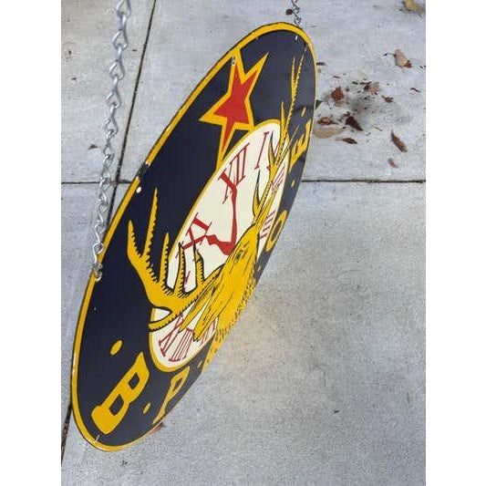 Vintage Art Deco Enamel Sign, Elks Club B.P.O.E., Two-Sided, 30-Inch For Sale In Philadelphia - Image 6 of 8