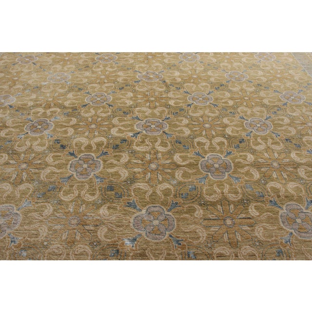 Rug & Kilim’s Transitional Style Rug in Blue, Beige-Brown Floral Pattern For Sale In New York - Image 6 of 8