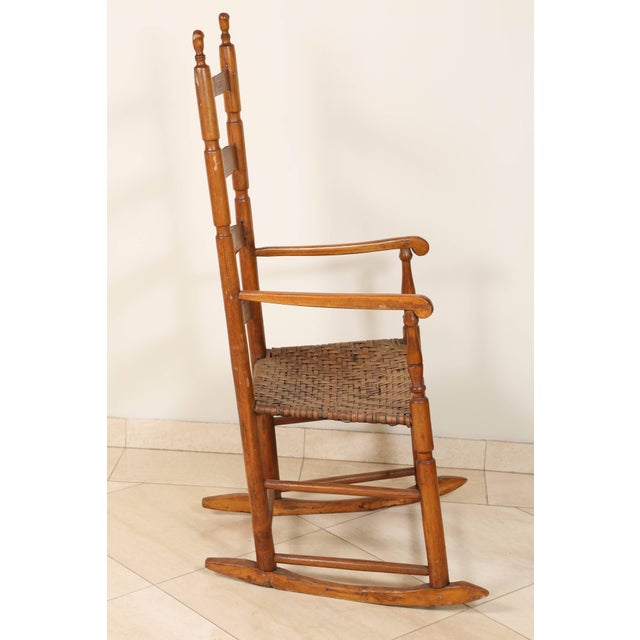 Early 20th Century Vintage Ladder High Back Rocking Chair Chairish