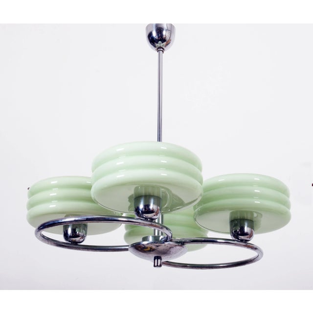 Art Deco Style Green Ceiling Light For Sale - Image 6 of 12