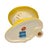 Ceramic Vintage Arnart Head Vase Lady Yellow Hat Pearl Necklace Earrings Japan. For Sale - Image 7 of 8
