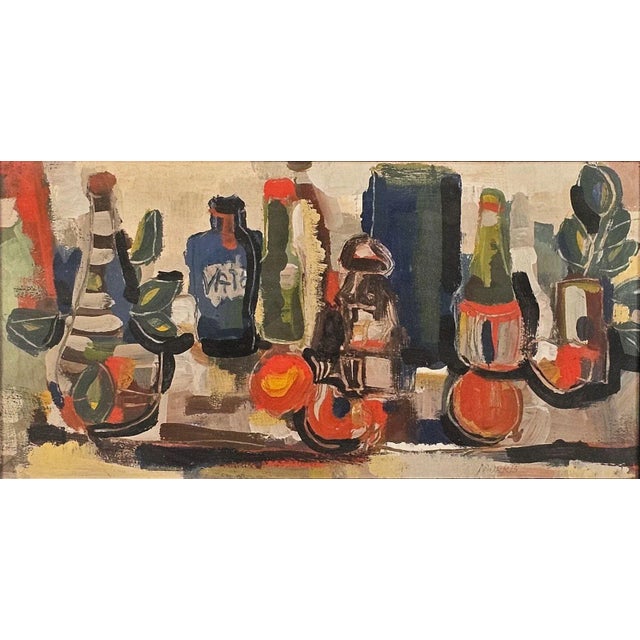A still life, signed lower right, by George L. K. Morris (1905–75), an American abstract artist, circa 1950.