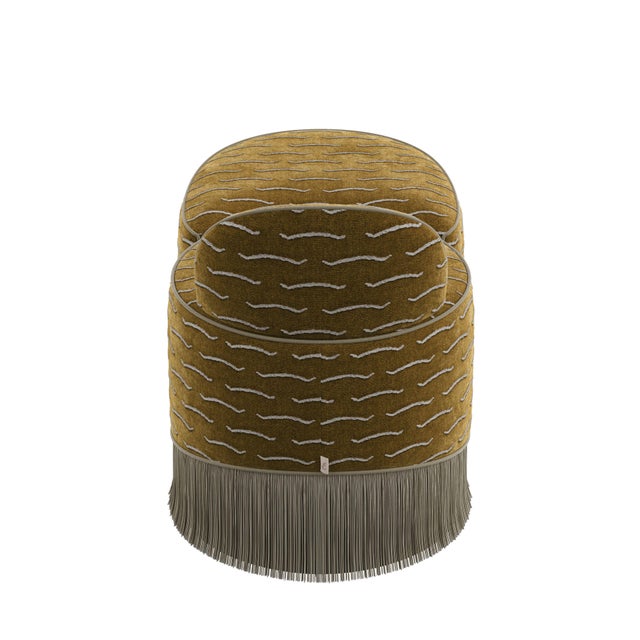 Olive Set of Lila Stool and Ottoman by Ottiu For Sale - Image 8 of 15