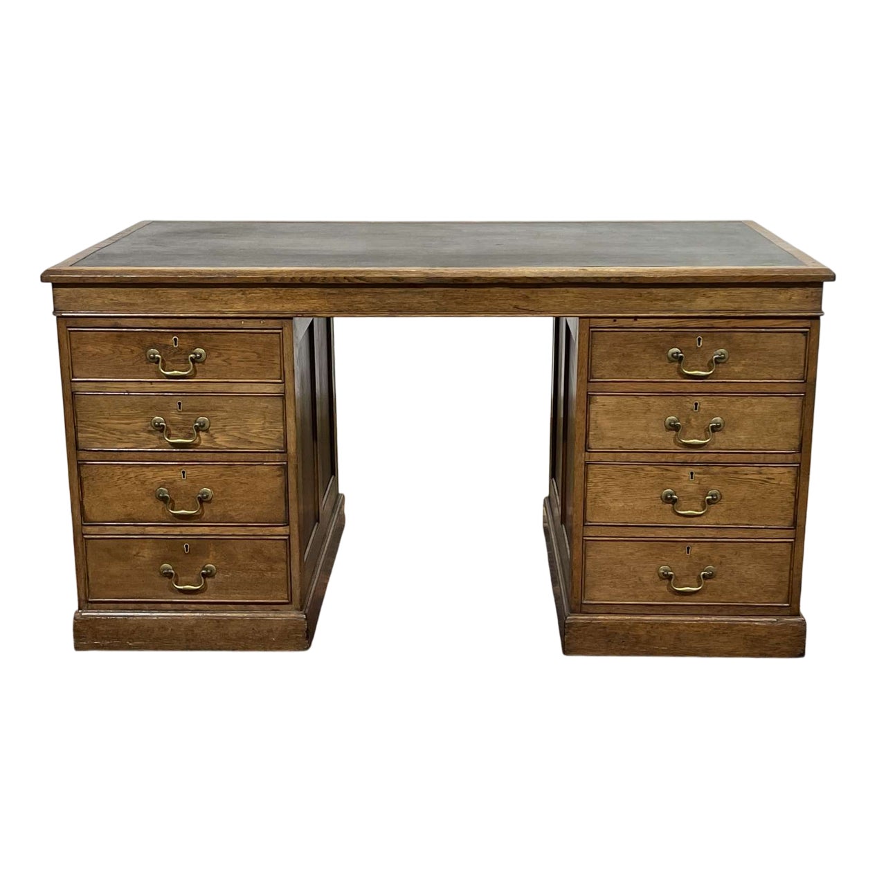 English Flat Desk in Oak | Chairish