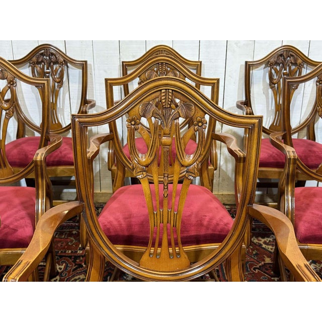 English Regency Beechwood Armchairs, 1970s, Set of 12 For Sale - Image 6 of 18