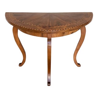 George III Satinwood Console Table With Marquetry Top For Sale