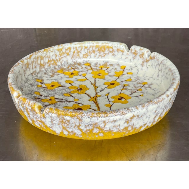 Ceramic Vintage Boho Italian Floral Ashtray For Sale - Image 7 of 8