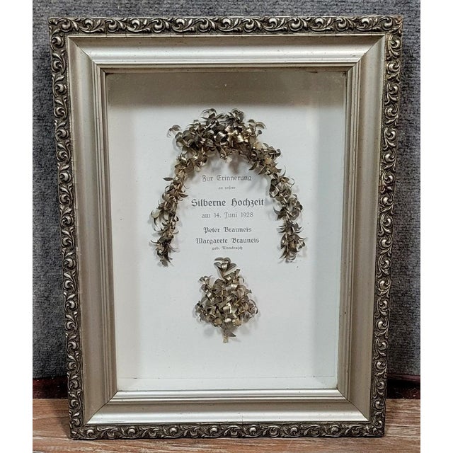 Vintage Framed Wedding Anniversary Composition, 1920s For Sale - Image 6 of 6