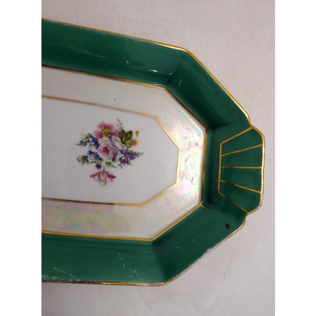 Art Deco Cake Plate with Floral Motif in Porcelain from Limoges, 1940s-1950s For Sale - Image 4 of 13