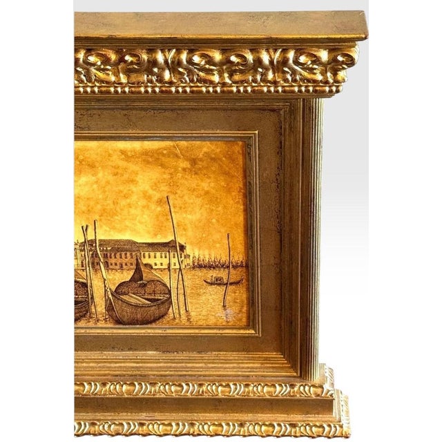 Exceptional Original Ink on Plaster Venezia Island of San Giorgio by the Twins Bugagiar For Sale - Image 4 of 12