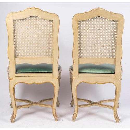 20th Century Louis XV Carved and Lacquered Wooden Chairs, Set of 6 For Sale - Image 11 of 12
