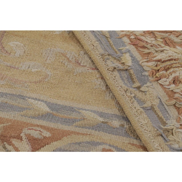 Beige Rug & Kilim's Aubusson Style Rug in Gold & Beige With Floral Medallion For Sale - Image 8 of 8