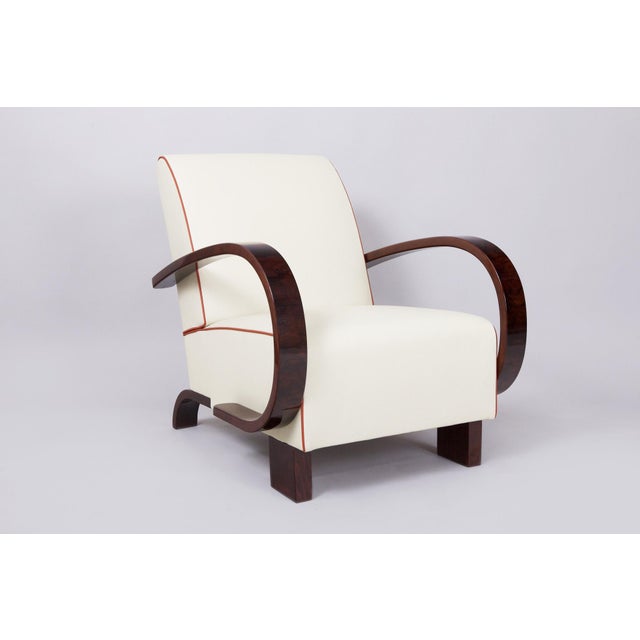Czech Art Deco Walnut Armchairs, 1930s For Sale - Image 3 of 9