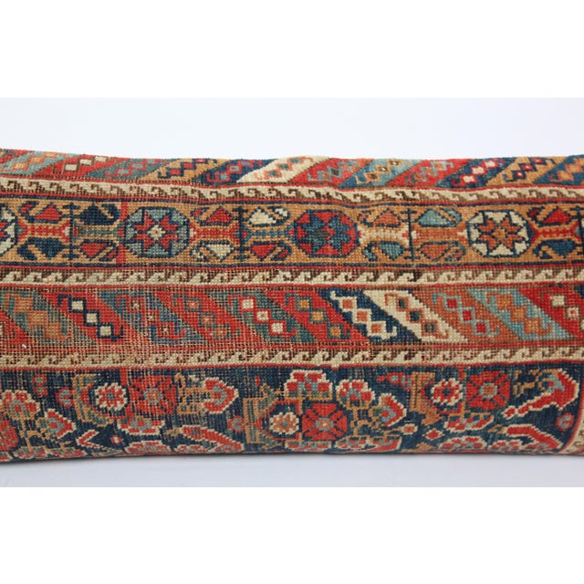 Early 20th Century Handwoven Antique Persian Rug Lumbar Pillow Cover – Decorative Tribal Cushion Cover -16'' :X 41''' For Sale - Image 5 of 9