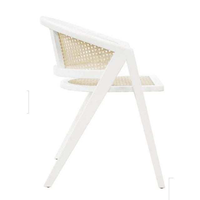 Contemporary Cane Back Barrel Chairs Set of 4 For Sale - Image 3 of 12