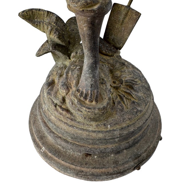 Metal Antique French Louis Guillemin Signed Spelter “Jardinier” Sculpture For Sale - Image 7 of 17