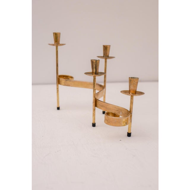 Mid-Century Modern Metal Candlesticks by Gunnar Ander for Ystad-Metall, Sweden, 1960s For Sale - Image 12 of 14