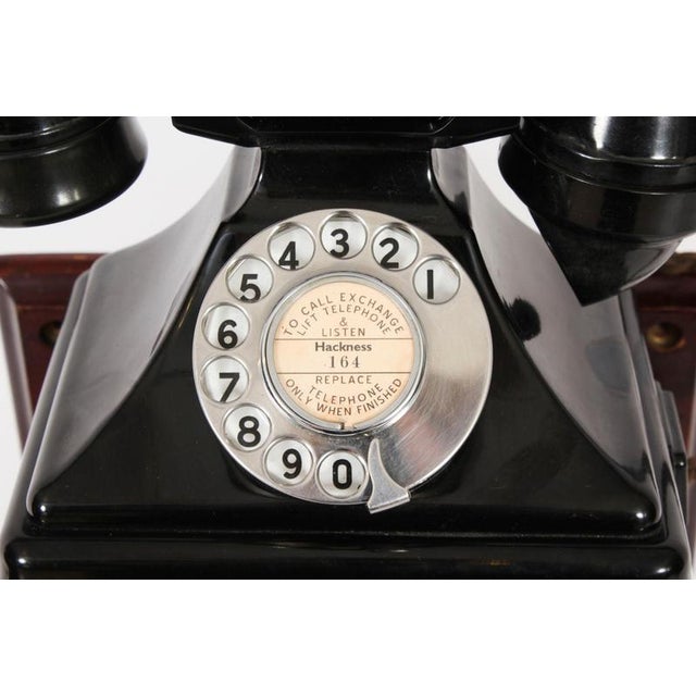 Vintage Black Bakelite Rotary Wall Cradle Telephone and Dictograph, 1940s, Set of 2 For Sale - Image 4 of 17