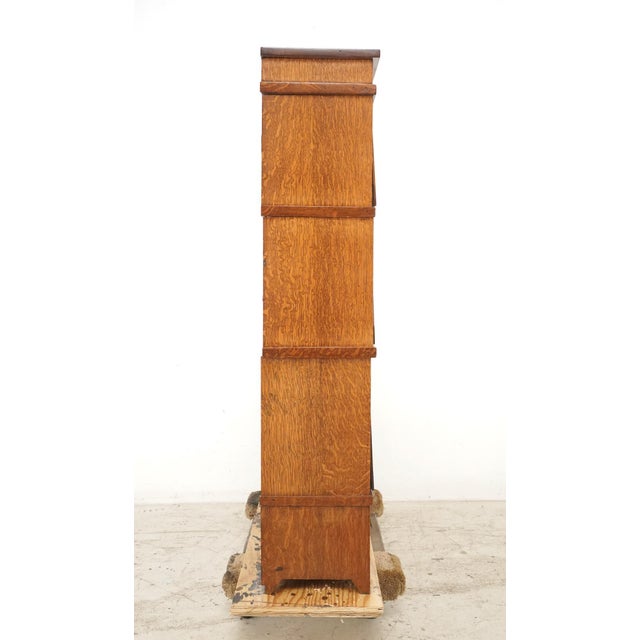 Wood Vintage Arts & Crafts Six Section Barrister Bookcase For Sale - Image 7 of 9