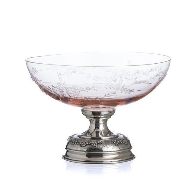 Silver Fruit Bowl with Topaz Silver and Crystal For Sale - Image 6 of 6