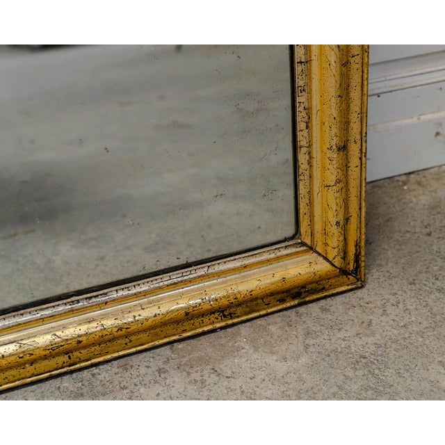 Antique Late 19th Century Louis Philippe Mercury Mirror in Gold Gilding For Sale - Image 5 of 8