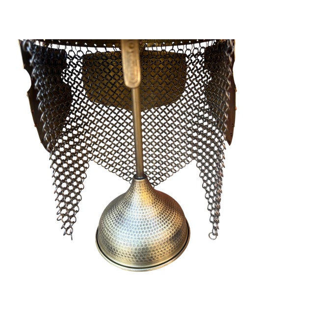 Gothic Hand Hammered Brass Warrior Helmet For Sale - Image 3 of 13