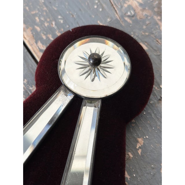 Antique Victorian Velvet + Beveled Glass Sorcerer's Mirror, Circa Late 19th Century For Sale - Image 9 of 16