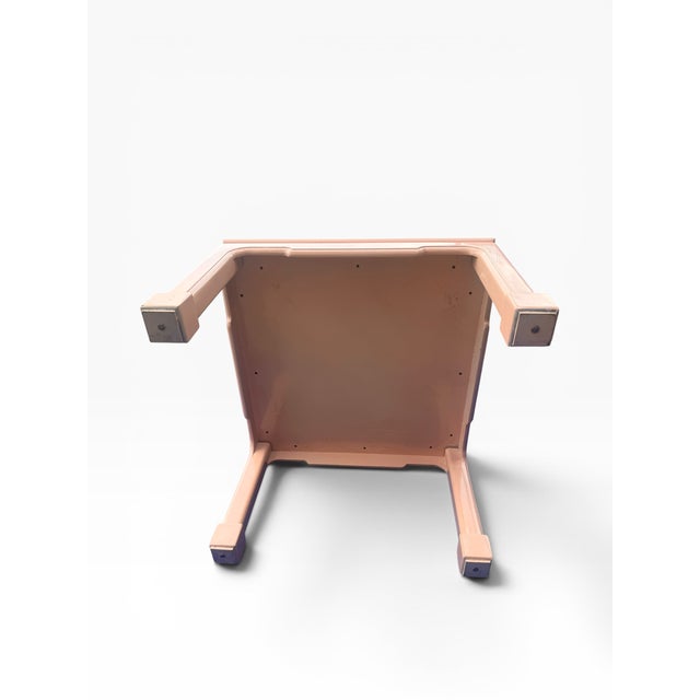 Peach Vintage Peach Lacquer Chinoiserie Side Tables – Pair For Sale - Image 8 of 13