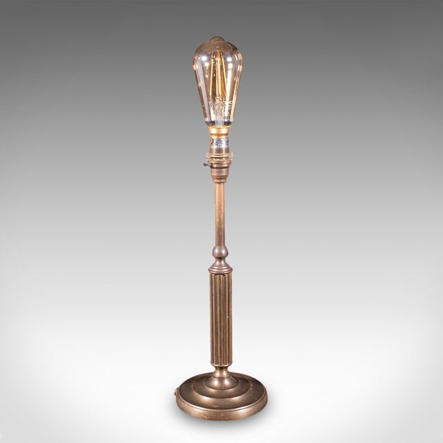 Vintage Table Lamp Base, English, Nickel Brass, Decorative Accent Light, c.1980 For Sale - Image 6 of 10